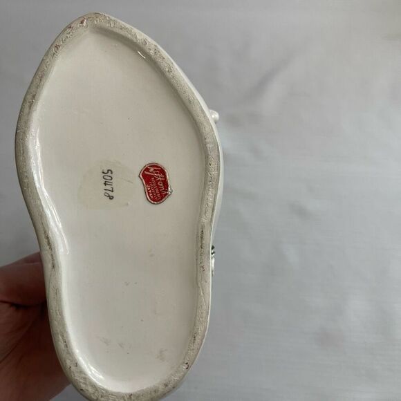 Lefton Pixie Fairy Elf Iridescent Luster Elf Boot Shoe Planter 6” X 4 Vtg Japan - Picture 8 of 9